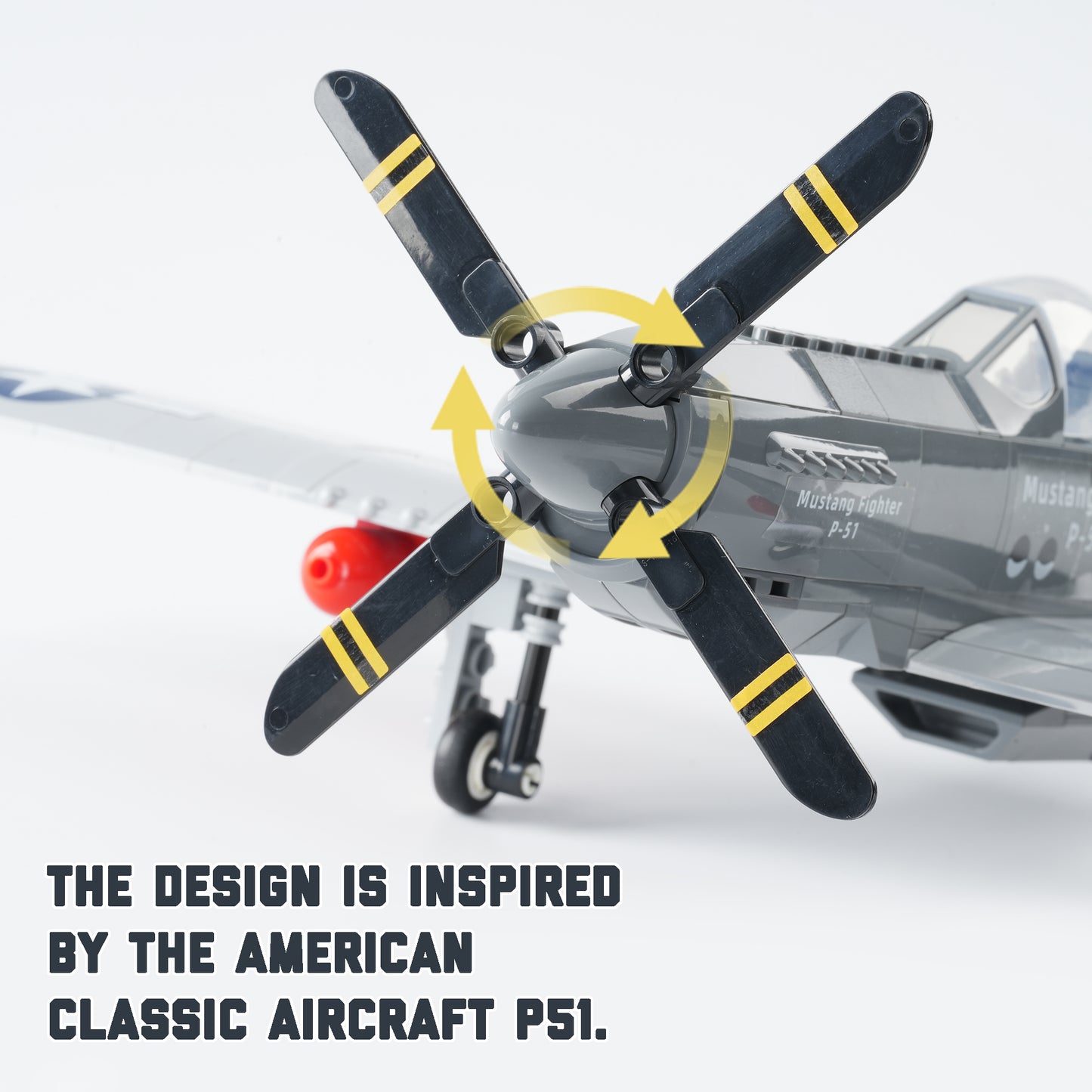 P51 Jet Fighter WW2 Plane Military Building Set-258 PCS