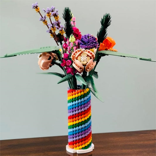 Colorful Flower Vase Building Block Set