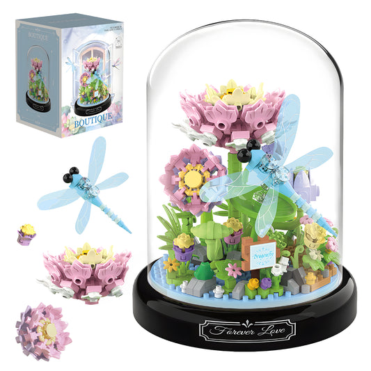 Flower Dragonfly Bouquet Building Block Set