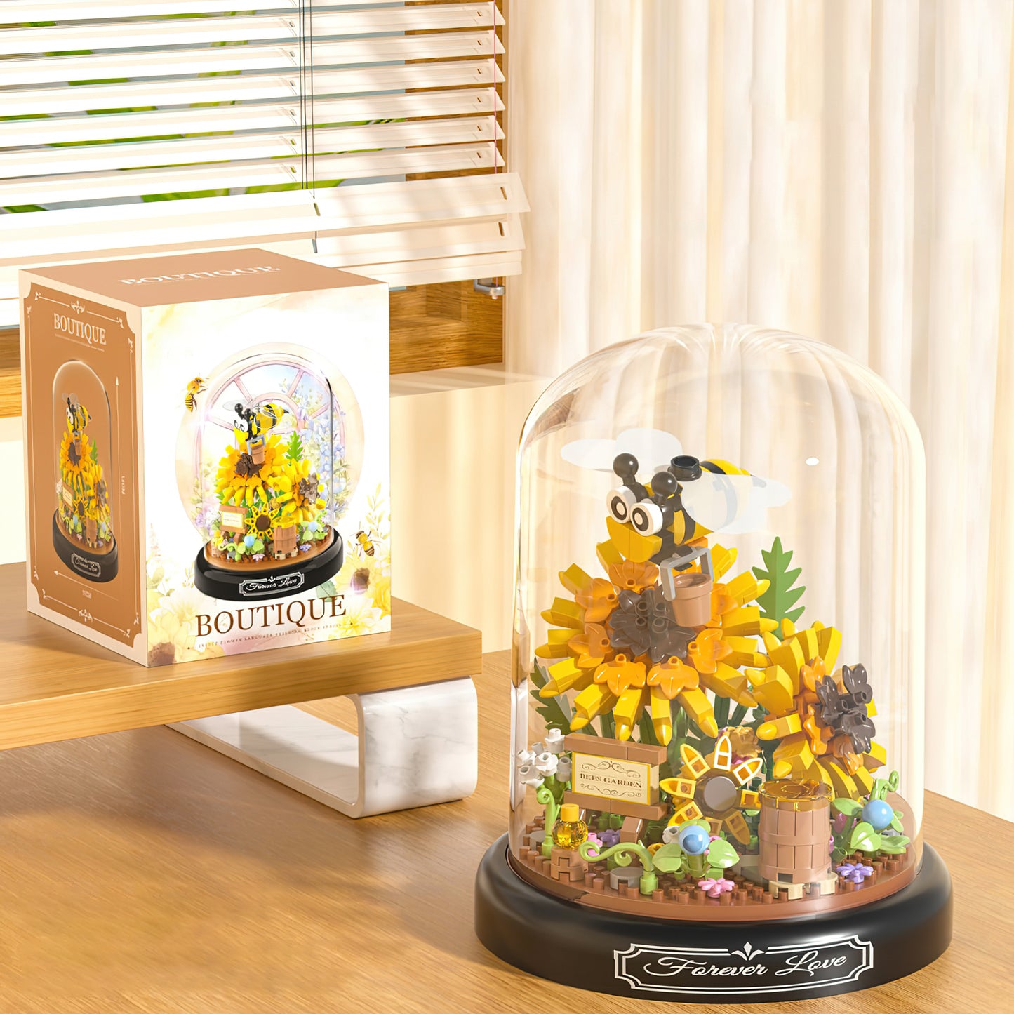 Sunflower Bee Bouquet Building Block Set