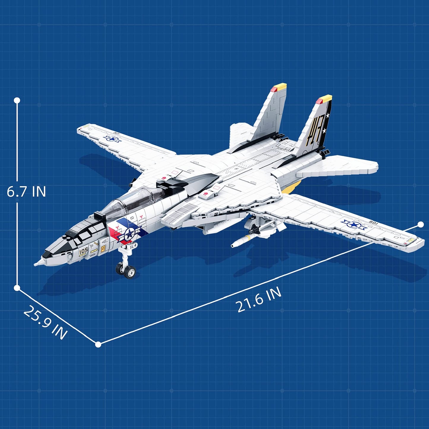 F-14 Jet Fighter Plane Tomcat Military Building Set