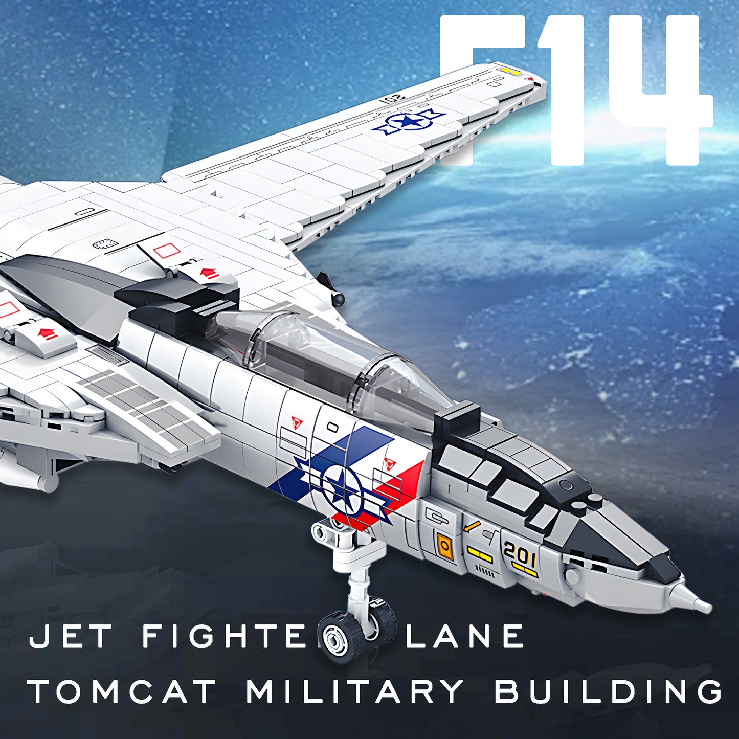 F-14 Jet Fighter Plane Tomcat Military Building Set