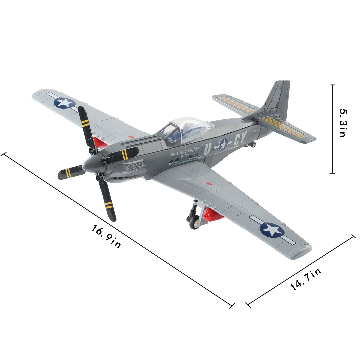 P51 Jet Fighter WW2 Plane Military Building Set-258 PCS