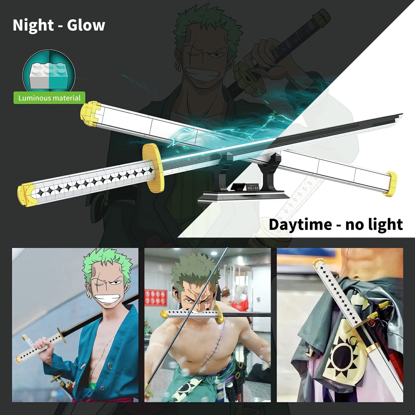 Anime Zoro Wado Ichimonji Yamato Sword Building Block Set