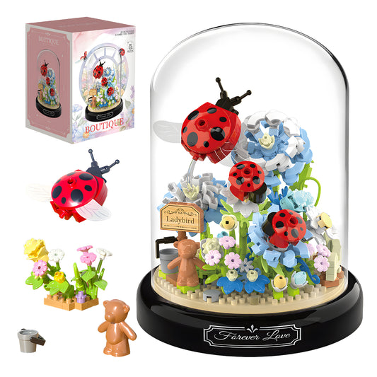 Flower Ladybug Bouquet Building Block Set