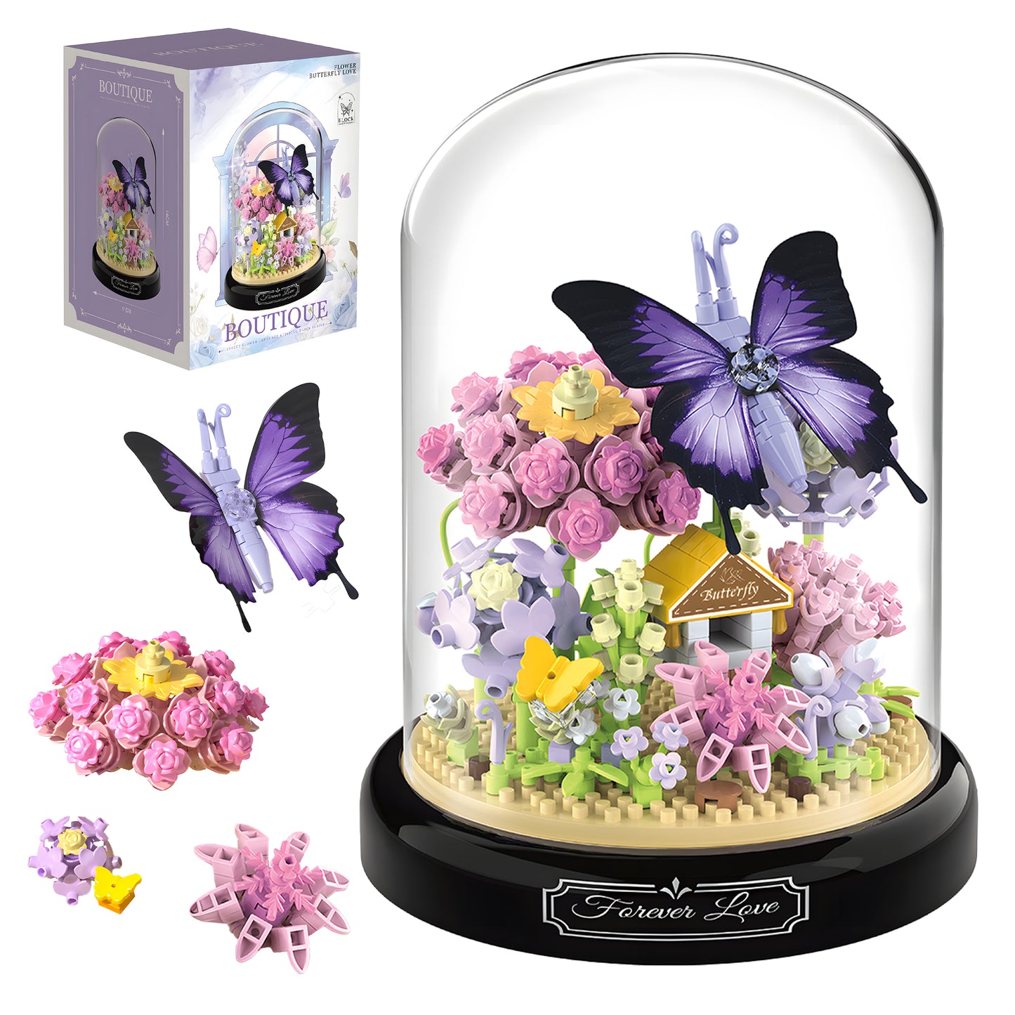 Flower Butterfly Bouquet Building Block Set